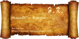 Huszár Karsa névjegykártya